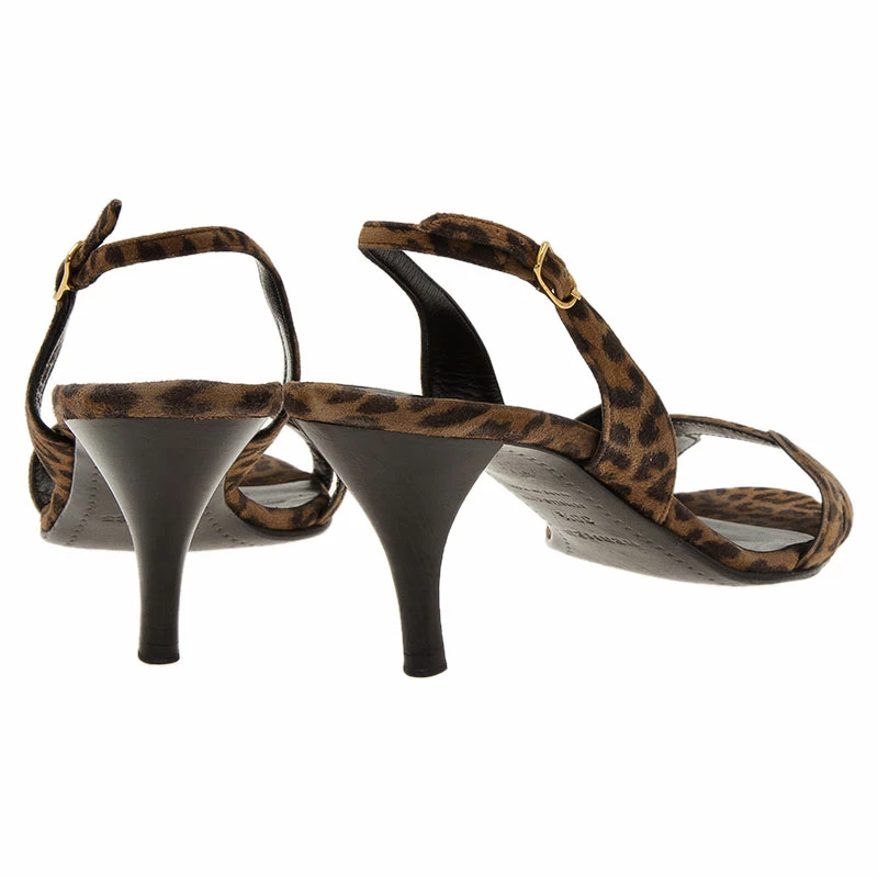 Hermes Leopard Print Suede Night Slingback Sandals Size 38.5 For Women 7 Hermes Leopard Print Suede Night Slingback Sandals Size 38.5 For Women - Image 5