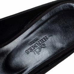 Hermes Black Suede Roxane Mule Sandals Size 37 For Women -Deals Hermes Store luxury women hermes used shoes p458035 005