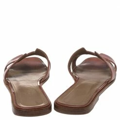 Hermes Beige Patent Leather Oran Flats Size 40.5 For Women -Deals Hermes Store luxury women hermes used shoes p459718 002