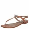 Hermes Brown Leather Olivia Thong Sandals Size 37.5 For Women -Deals Hermes Store luxury women hermes used shoes p466189 005
