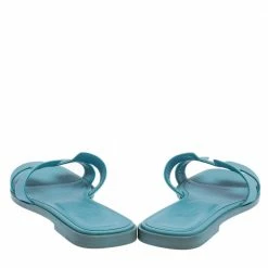 Hermes Blue Leather Oran Sandals Size 38.5 For Women -Deals Hermes Store luxury women hermes used shoes p467695 009