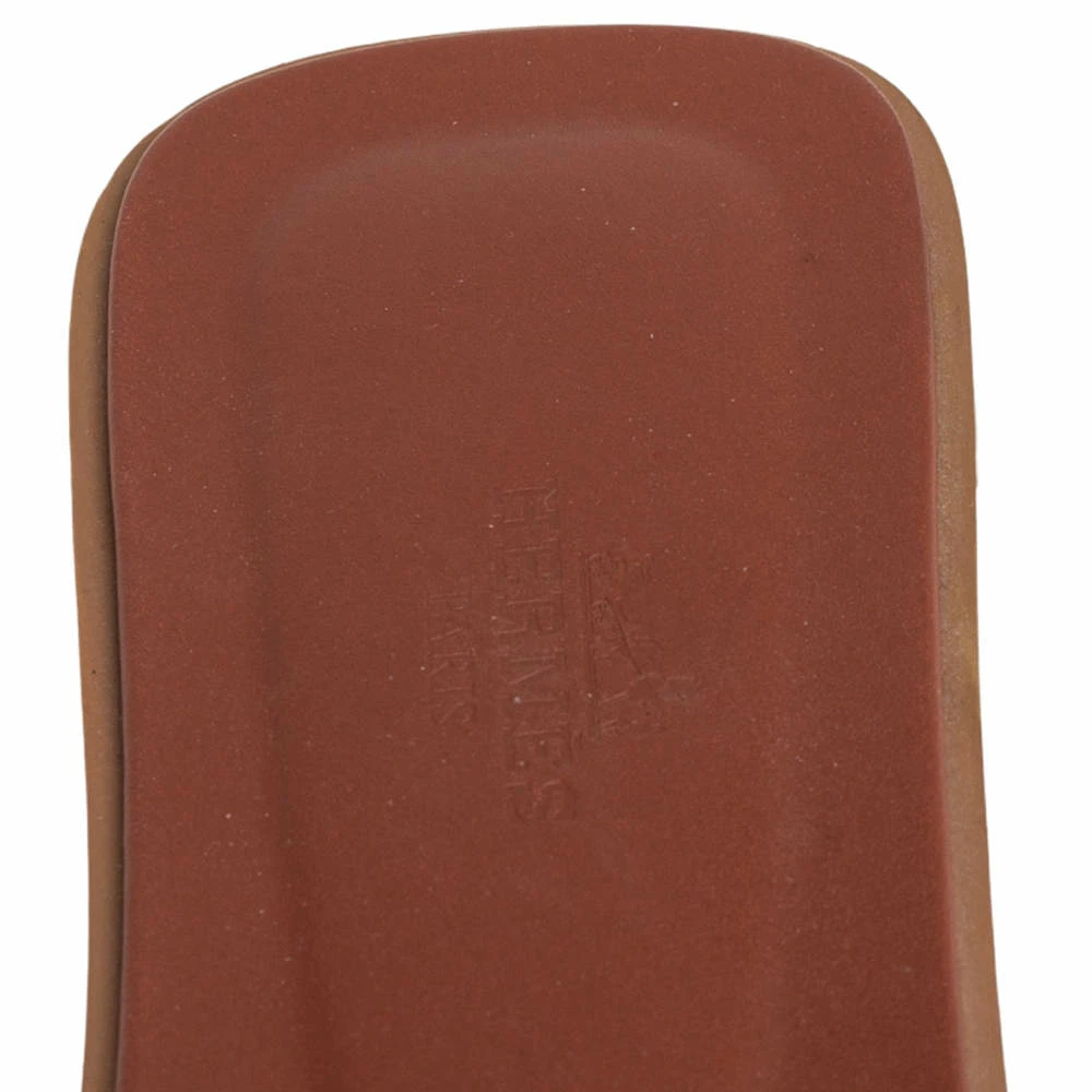 Hermes Brown Leather Oran Sandals Size 37.5 For Women 9 Hermes Brown Leather Oran Sandals Size 37.5 For Women - Image 7