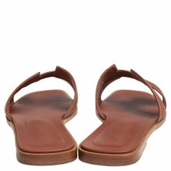 Hermes Brown Leather Oran Sandals Size 37.5 For Women 14 Hermes Brown Leather Oran Sandals Size 37.5 For Women -Deals Hermes Store luxury women hermes used shoes p467811 003