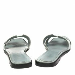 Hermes Blue Patent Leather Oran Sandals Size 38.5 For Women -Deals Hermes Store luxury women hermes used shoes p471682 005
