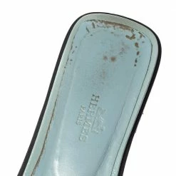 Hermes Blue Patent Leather Oran Sandals Size 38.5 For Women -Deals Hermes Store luxury women hermes used shoes p471682 007