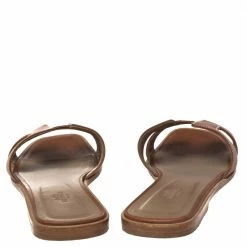 Hermes Brown Leather Oran Flats Size 41 For Women -Deals Hermes Store luxury women hermes used shoes p471945 003
