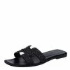 Hermes Black Crystal Embellished Suede Oran Sandals Size 39.5 For Women -Deals Hermes Store luxury women hermes used shoes p472095 001