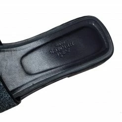 Hermes Hermés Black Crystal Embellished Suede Oran Sandals Size 39 For Women -Deals Hermes Store luxury women hermes used shoes p472270 004