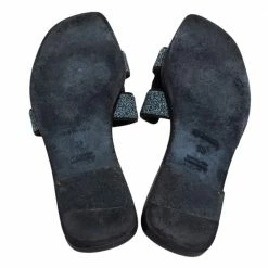 Hermes Hermés Black Crystal Embellished Suede Oran Sandals Size 39 For Women -Deals Hermes Store luxury women hermes used shoes p472270 007