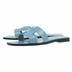 Hermes Light Blue Patent Leather Oran Sandals Size 36.5 For Women -Deals Hermes Store luxury women hermes used shoes p47310 004