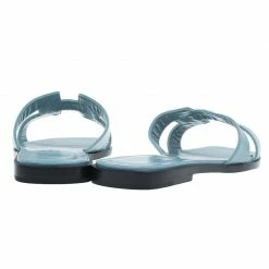 Hermes Light Blue Patent Leather Oran Sandals Size 36.5 For Women -Deals Hermes Store luxury women hermes used shoes p47310 005
