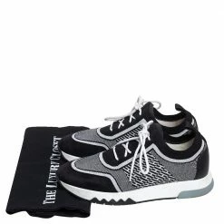 Hermes Black/White Suede And Knit Fabric Addict Sneakers Size 37 For Women -Deals Hermes Store luxury women hermes used shoes p473708 008