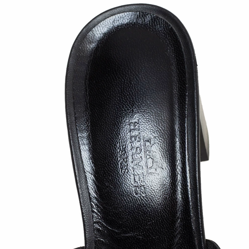 Hermes Black Leather Tandem Slide Sandals Size 37 For Women 9 Hermes Black Leather Tandem Slide Sandals Size 37 For Women - Image 7