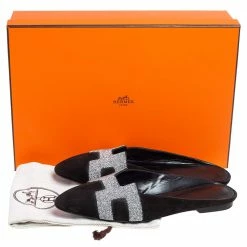 Hermes Hermès Black Suede Roxane Mule Sandals Size 38 For Women -Deals Hermes Store luxury women hermes used shoes p473763 008