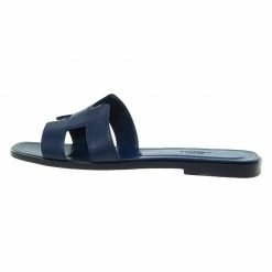 Hermes Navy Blue Leather Oran Sandals Size 39 For Women -Deals Hermes Store luxury women hermes used shoes p47454 003