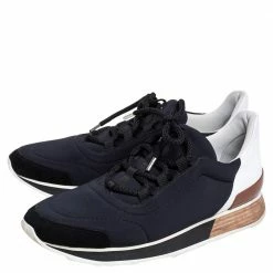 Hermes Hermés Navy Blue/White Fabric And Leather Miles Low Top Sneakers Size 40 For Women -Deals Hermes Store luxury women hermes used shoes p475123 002