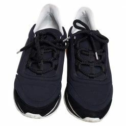 Hermes Hermés Navy Blue/White Fabric And Leather Miles Low Top Sneakers Size 40 For Women -Deals Hermes Store luxury women hermes used shoes p475123 006