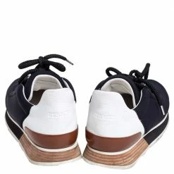 Hermes Hermés Navy Blue/White Fabric And Leather Miles Low Top Sneakers Size 40 For Women -Deals Hermes Store luxury women hermes used shoes p475123 008