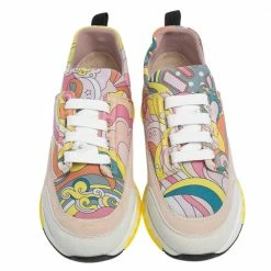 Hermes Multicolor Print Canvas And Suede Stadium Low Top Sneakers Size 37 For Women -Deals Hermes Store luxury women hermes used shoes p475210 006