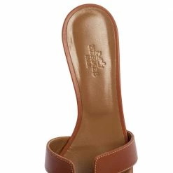 Hermes Brown Leather Oasis Block Heel Slide Sandals Size 36.5 For Women 16 Hermes Brown Leather Oasis Block Heel Slide Sandals Size 36.5 For Women -Deals Hermes Store luxury women hermes used shoes p479077 001