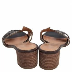 Hermes Dark Brown Leather Oasis Slide Sandals Size 38.5 For Women -Deals Hermes Store luxury women hermes used shoes p484134 007