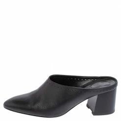 Hermes Black Leather Trot Mule Sandals Size 38.5 For Women -Deals Hermes Store luxury women hermes used shoes p489849 005
