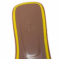 Hermes Yellow Patent Leather Oran Slide Flats Size 40.5 For Women -Deals Hermes Store luxury women hermes used shoes p490947 003