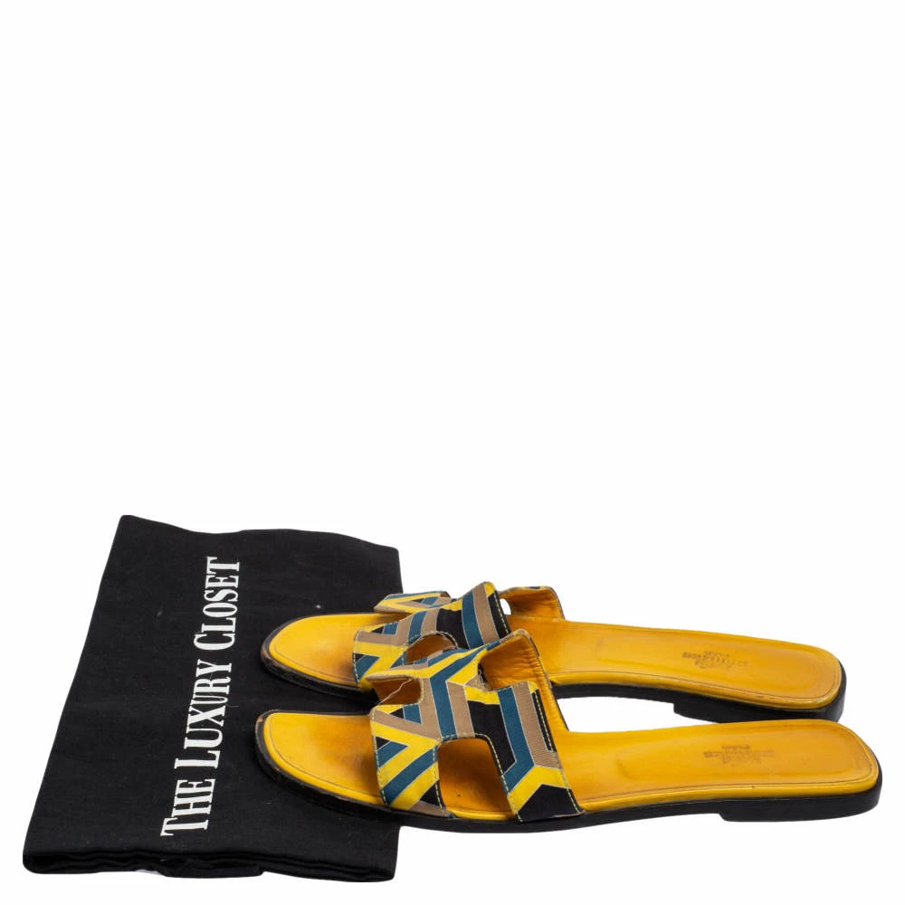 Hermes Multicolor Fabric Oran Flats Size 40 For Women 10 Hermes Multicolor Fabric Oran Flats Size 40 For Women - Image 8