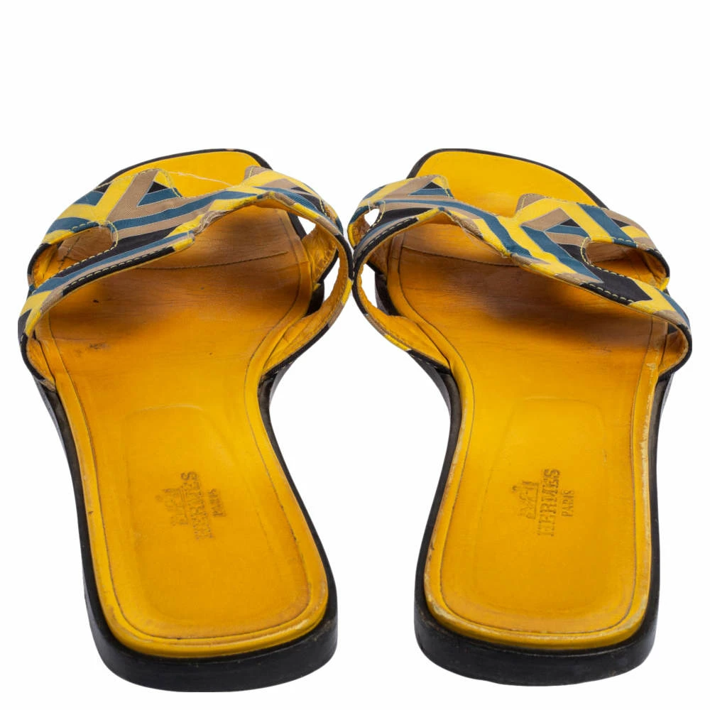 Hermes Multicolor Fabric Oran Flats Size 40 For Women 7 Hermes Multicolor Fabric Oran Flats Size 40 For Women - Image 5