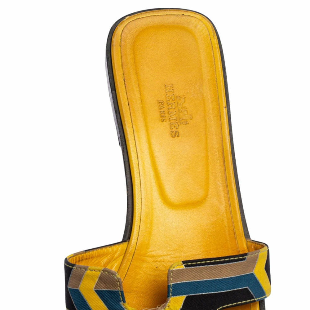 Hermes Multicolor Fabric Oran Flats Size 40 For Women 9 Hermes Multicolor Fabric Oran Flats Size 40 For Women - Image 7