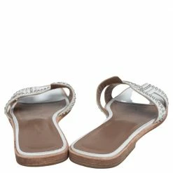 Hermes White Leather Studded Oran Flats Size 37.5 For Women -Deals Hermes Store luxury women hermes used shoes p491236 009