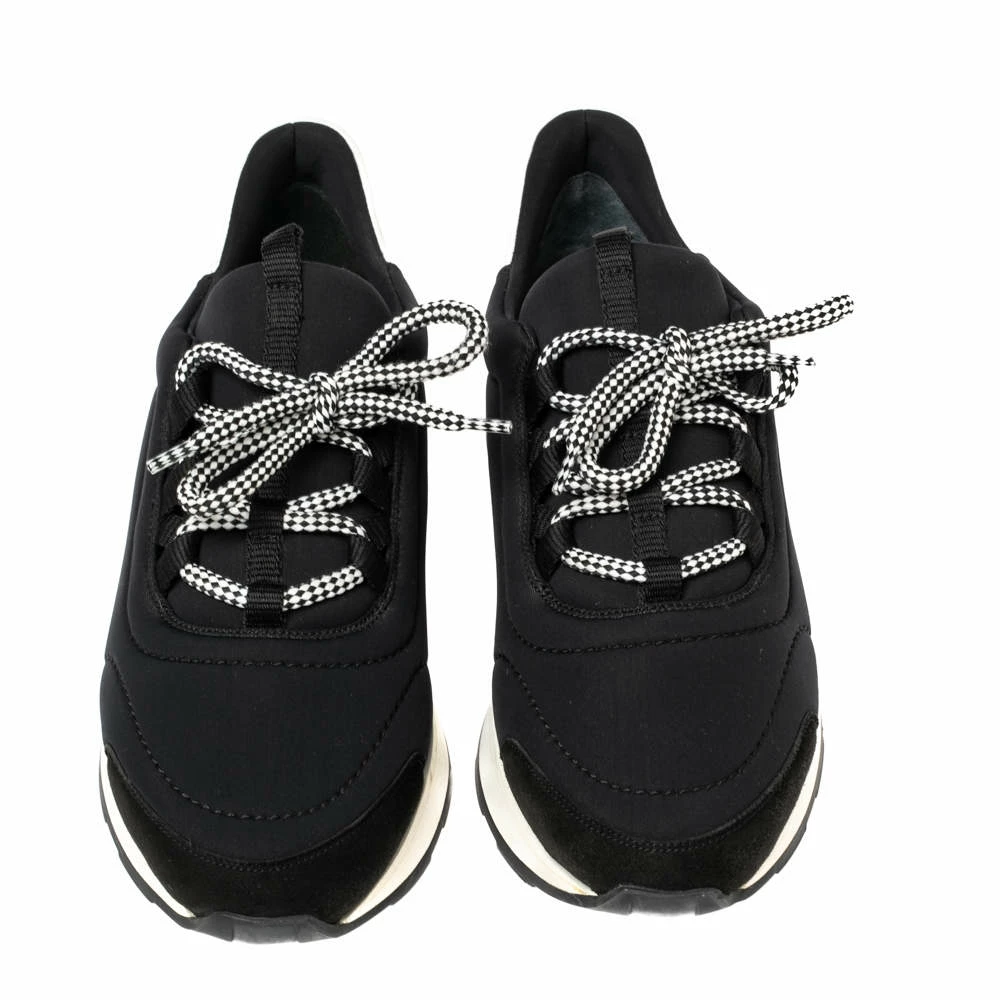 Hermes Hermés Black/White Fabric And Leather Miles Low Top Sneakers Size 38 For Women 5 Hermes Hermés Black/White Fabric And Leather Miles Low Top Sneakers Size 38 For Women - Image 3