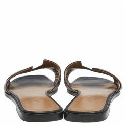 Hermes Black Leather Oran Flat Sandals Size 39 For Women -Deals Hermes Store luxury women hermes used shoes p492517 002