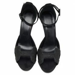 Hermes Black Suede Embellished Ankle Strap Sandals Size 38.5 For Women 12 Hermes Black Suede Embellished Ankle Strap Sandals Size 38.5 For Women -Deals Hermes Store luxury women hermes used shoes p495078 005