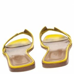 Hermes Yellow Leather Oran Flat Sandals Size 40 For Women -Deals Hermes Store luxury women hermes used shoes p495393 010