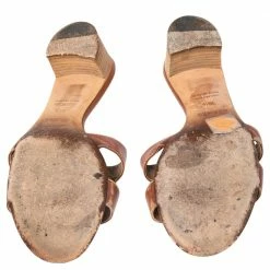 Hermes Brown Leather Oasis Sandals Size 36.5 For Women 18 Hermes Brown Leather Oasis Sandals Size 36.5 For Women -Deals Hermes Store luxury women hermes used shoes p495509 002