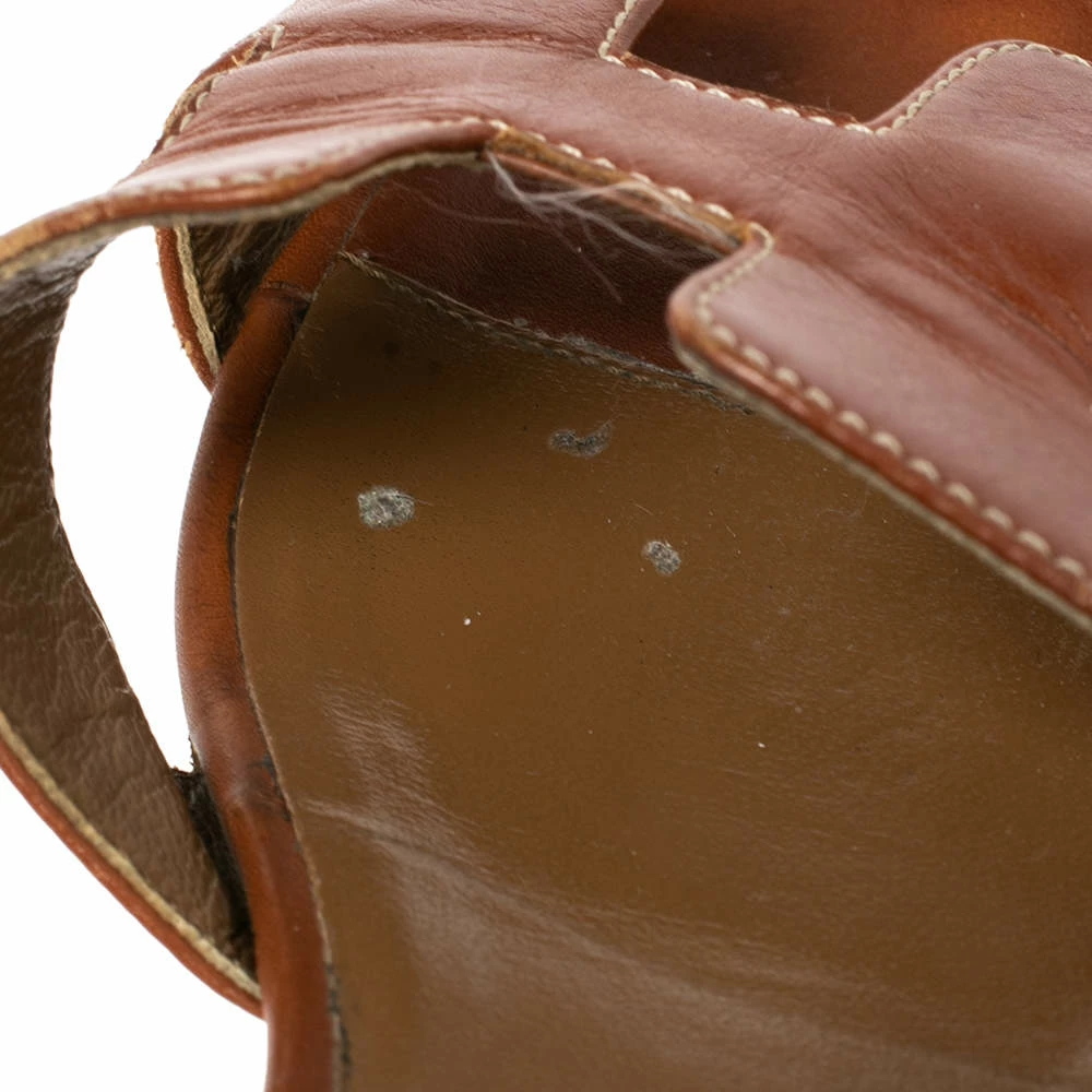 Hermes Brown Leather Oasis Sandals Size 36.5 For Women 12 Hermes Brown Leather Oasis Sandals Size 36.5 For Women - Image 10