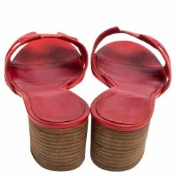 Hermes Rose Epsom Leather Oasis Slide Sandals Size 38 For Women -Deals Hermes Store luxury women hermes used shoes p496909 006