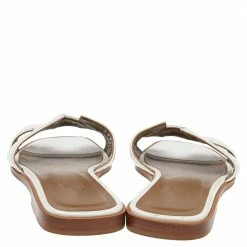 Hermes White Leather Oran Flats Sandals Size 37 For Women -Deals Hermes Store luxury women hermes used shoes p496917 006