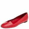 Hermes Red Leather Ballet Flats Size 36.5 For Women -Deals Hermes Store luxury women hermes used shoes p498908 008