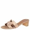 Hermes Beige Suede Oasis Block Heel Slide Sandals Size 37 For Women 1 Hermes Beige Suede Oasis Block Heel Slide Sandals Size 37 For Women -Deals Hermes Store luxury women hermes used shoes p500351 008