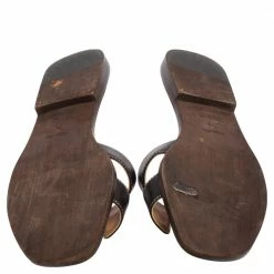 Hermes Hermès Chocolate Brown Leather Oran Flat Slides Size 39 For Women -Deals Hermes Store luxury women hermes used shoes p502750 001