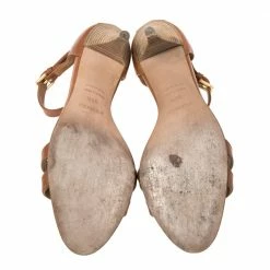 Hermes Tan Leather Premiere Ankle Strap Sandals Size 36.5 For Women -Deals Hermes Store luxury women hermes used shoes p503682 001