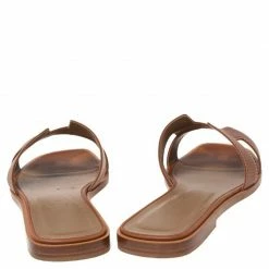 Hermes Gold Leather Oran Flat Slides Size 38 For Women -Deals Hermes Store luxury women hermes used shoes p504695 1633149338 007