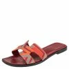 Hermes Multicolor Fabric Oran Slide Sandals Size 36 For Women -Deals Hermes Store luxury women hermes used shoes p505005 003