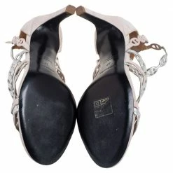 Hermes Silver/Beige Suede And Leather Chaine D'Ancre Sandals Size 37 For Women -Deals Hermes Store luxury women hermes used shoes p508153 001