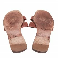 Hermes Brown Leather Oran Flats Size 37.5 For Women -Deals Hermes Store luxury women hermes used shoes p517117 009