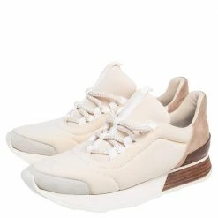 Hermes Cream/Grey Fabric And Suede Miles Lace Up Sneakers Size 38 For Women 13 Hermes Cream/Grey Fabric And Suede Miles Lace Up Sneakers Size 38 For Women -Deals Hermes Store luxury women hermes used shoes p520557 002