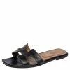 Hermes Black Leather Oran Sandals Size 39 For Women -Deals Hermes Store luxury women hermes used shoes p526514 005