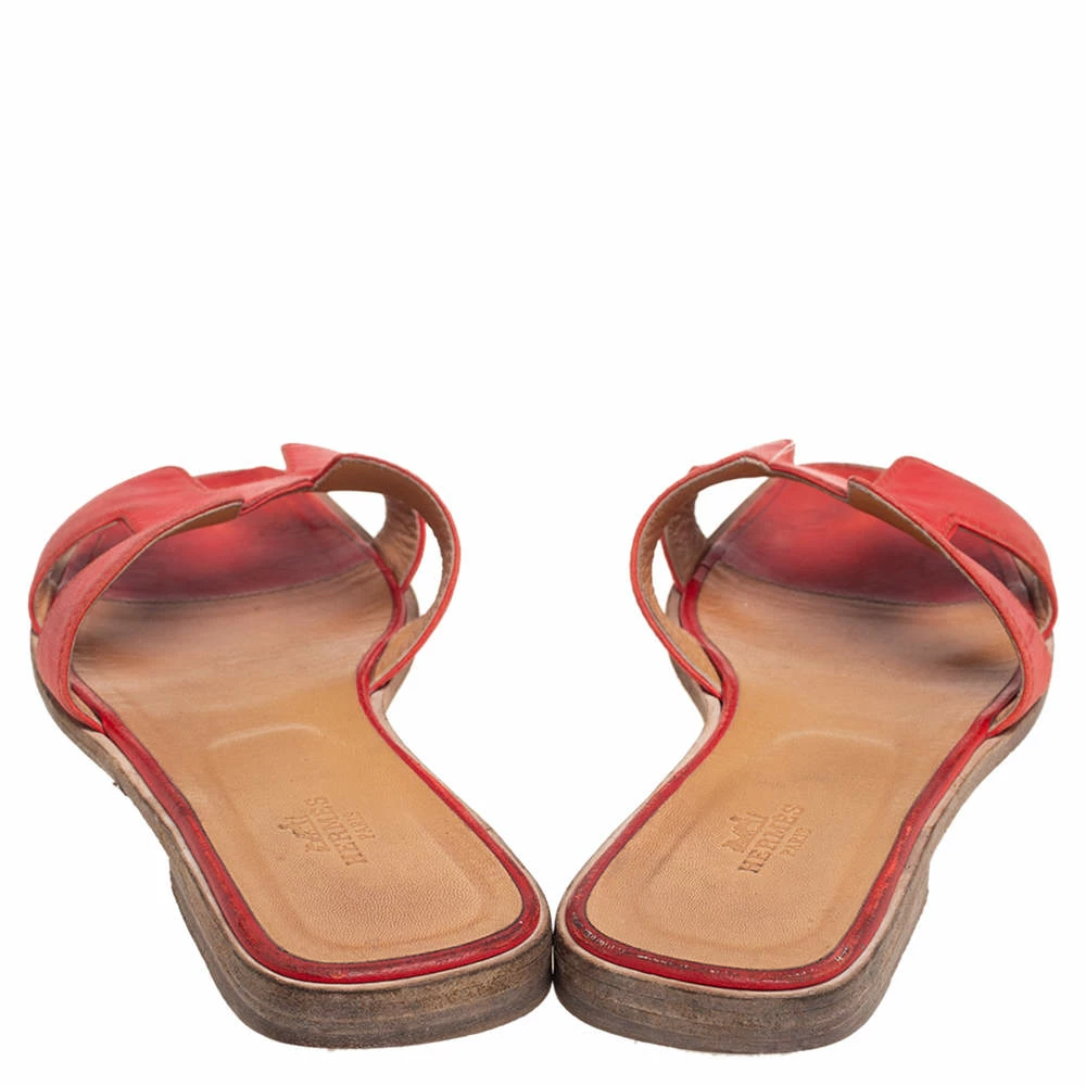 Hermes Red Leather Oran Flats Size 38 For Women 7 Hermes Red Leather Oran Flats Size 38 For Women - Image 5